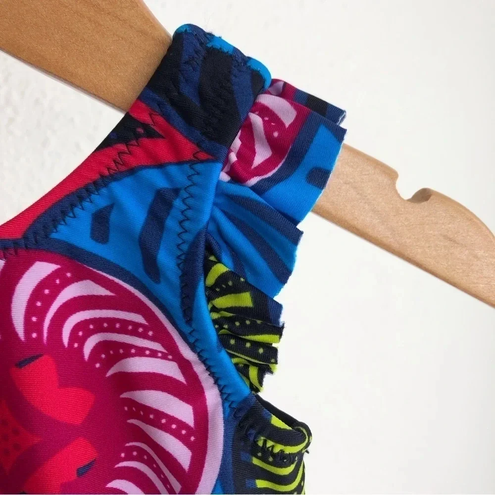 NWT Tea Collection swimsuit Positano blue & pink‎ print one piece 6-12 months